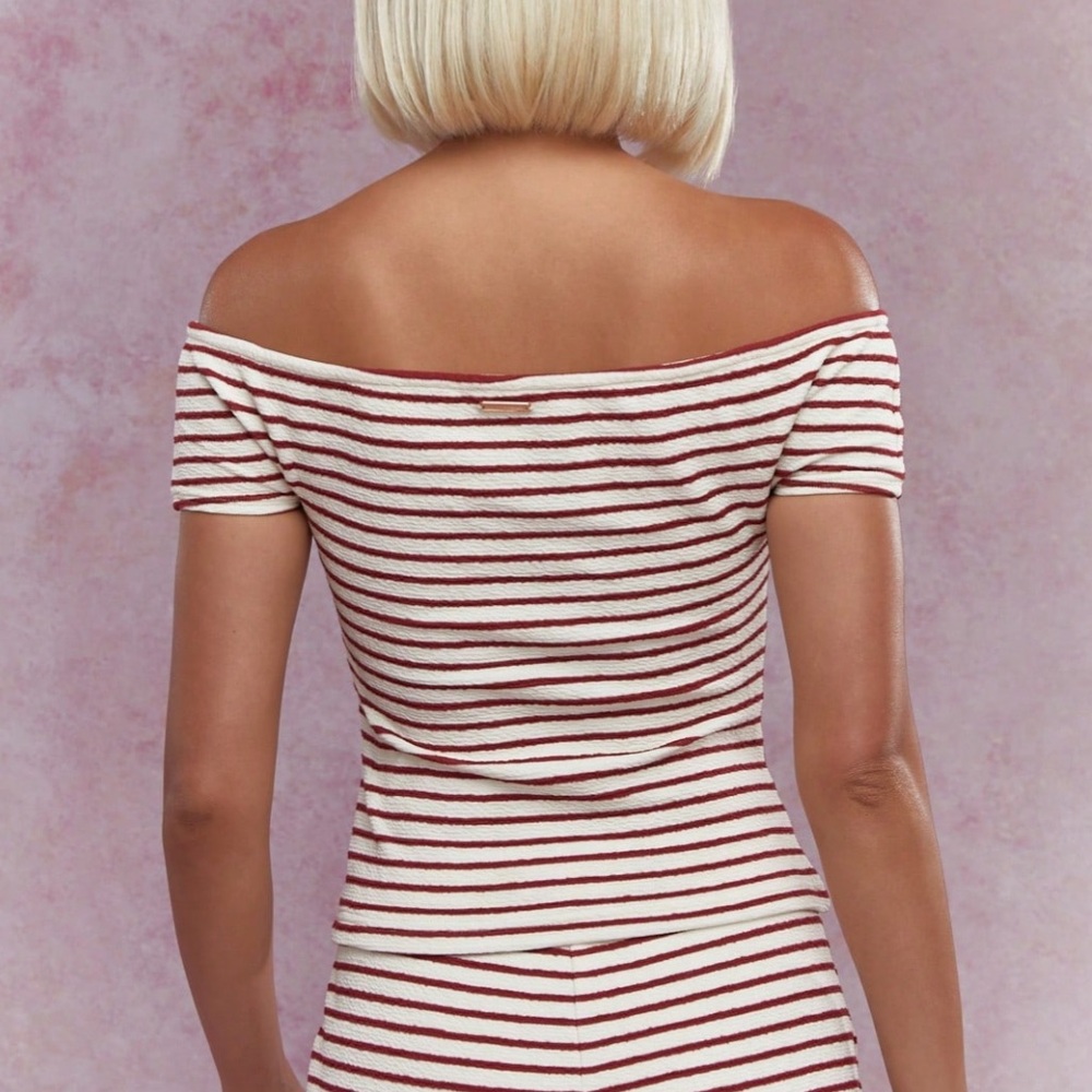 MIZZGUIDED Striped Off-Shoulder Top - Picture 3 of 11